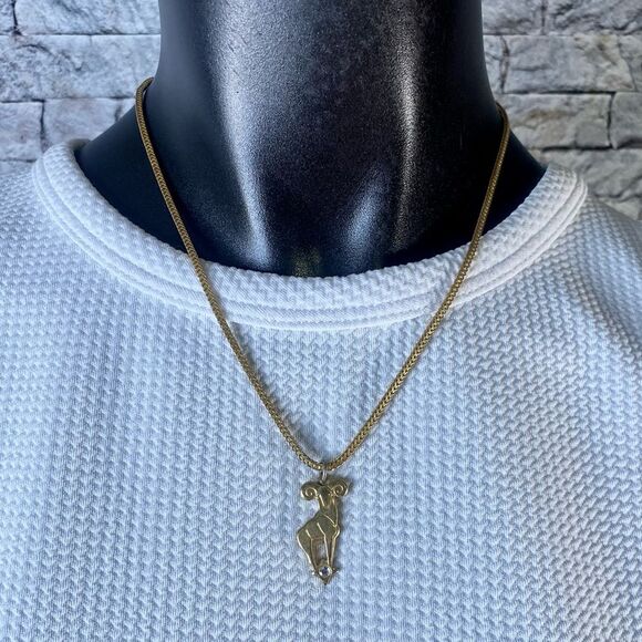 ANNE KLEIN Vintage Aires Zodiac Rhinestone Pendant Necklace March 21 - April 19 - Picture 1 of 6